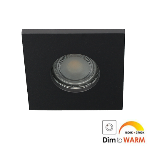 Camilla LED Spot GU10 7Watt Vierkant ZWART IP65 Dimbaar Letsleds Nl