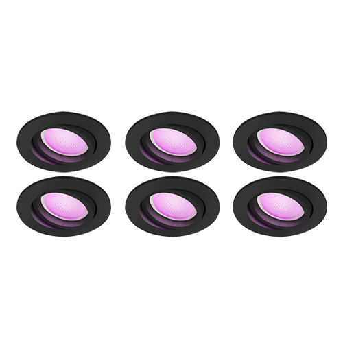 Philips Hue Centura inbouwspot - White and Color - zwart rond 6-pack 1