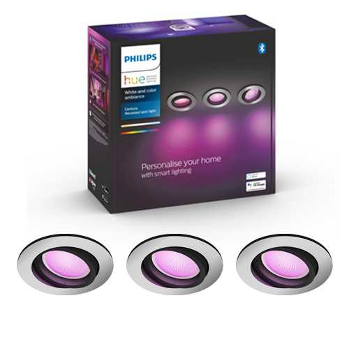 Philips Hue Centura inbouwspots - White and Color - aluminium rond 3-pack 0