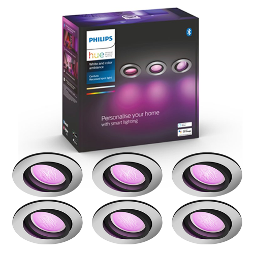 Philips Hue Centura inbouwspots - White and Color - aluminium rond 6-pack