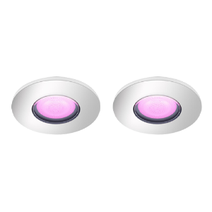 Philips Hue Xamento badkamer inbouwspot - White and Color - chrome rond (2-pack) 1