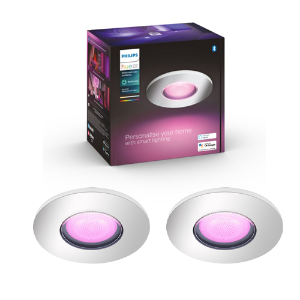 Philips Hue Xamento badkamer inbouwspot - White and Color - chrome rond (2-pack) 1
