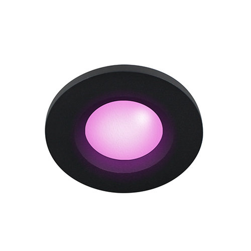 Ares inbouwspot - Philips Hue Compatible - White and Color - zwart rond