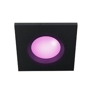 Ares inbouwspot - Philips Hue Compatible - White and Color - zwart vierkant