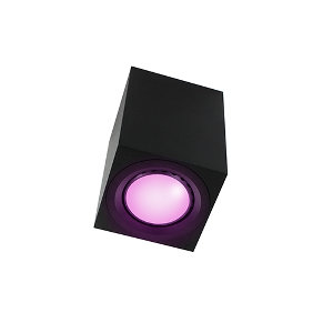 Odin opbouwspot - Philips Hue Compatible - White and Color - zwart vierkant