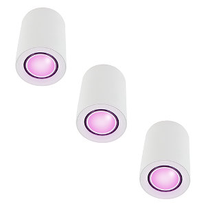 Odin opbouwspot (set van 3) - Philips Hue Compatible - White and Color - wit rond