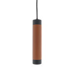 Uniq hanglamp 1x bruin leder – zwart dimbaar